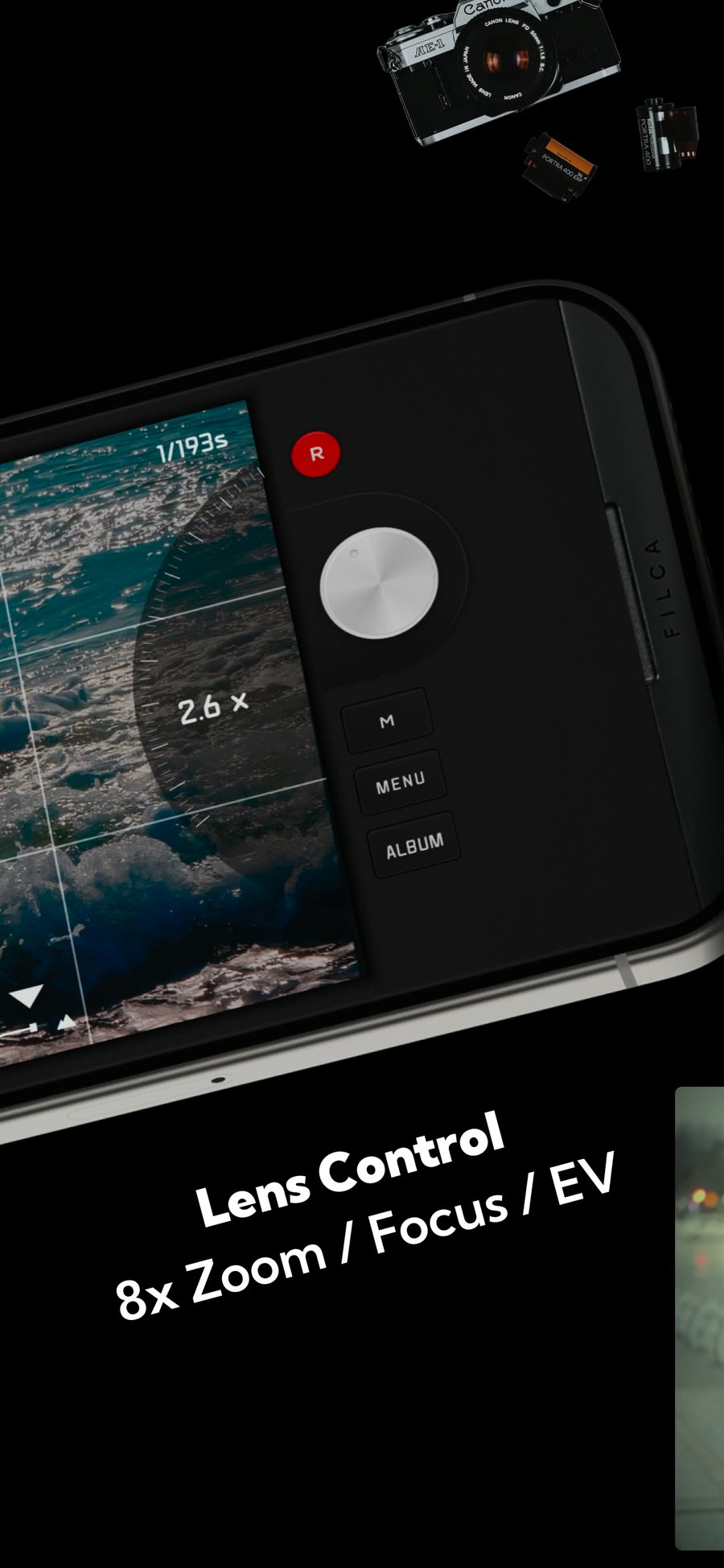 FILCA lens zoom, focus, and exposure controls